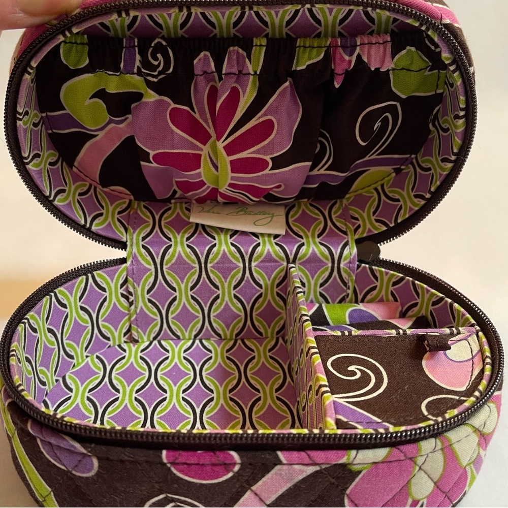 Vera Bradley Purple Punch Zippered Jewelry Travel Storage Case - Picture 4 of 12